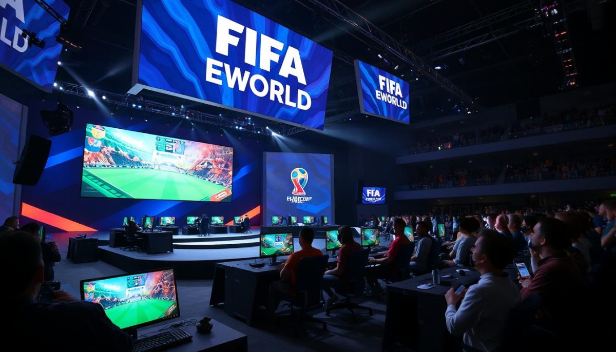 Чемпионат мира по киберфутболу EA FIFA с логотипом eWorld Cup Чемпионат мира по киберфутболу EA FIFA с логотипом eWorld Cup